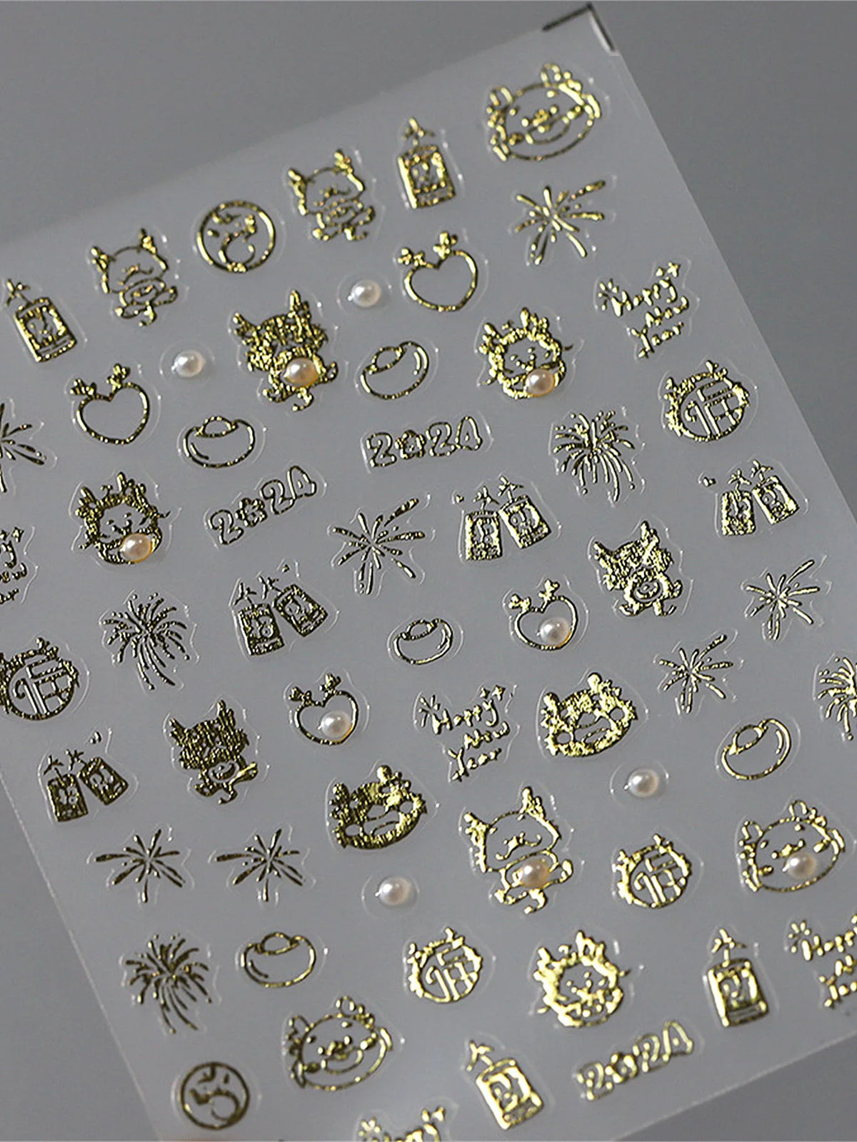 5D Hot Stamping Nail Stickers – Flowers, Stars & Animals Nail Art Stickers QXL 1pcs TL-116-2