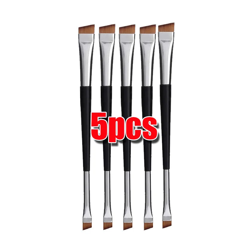 Dual-Ended Eyeliner & Eyebrow Brush | Portable Makeup Tool Eye Makeup Brush QXL black 1
