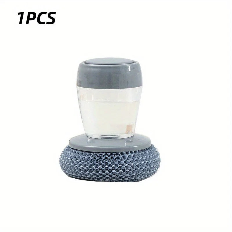 Soap Dispensing Dish Brush | Push-Button Kitchen Scrubber Soap Dispensing Brush QXL 1Pc