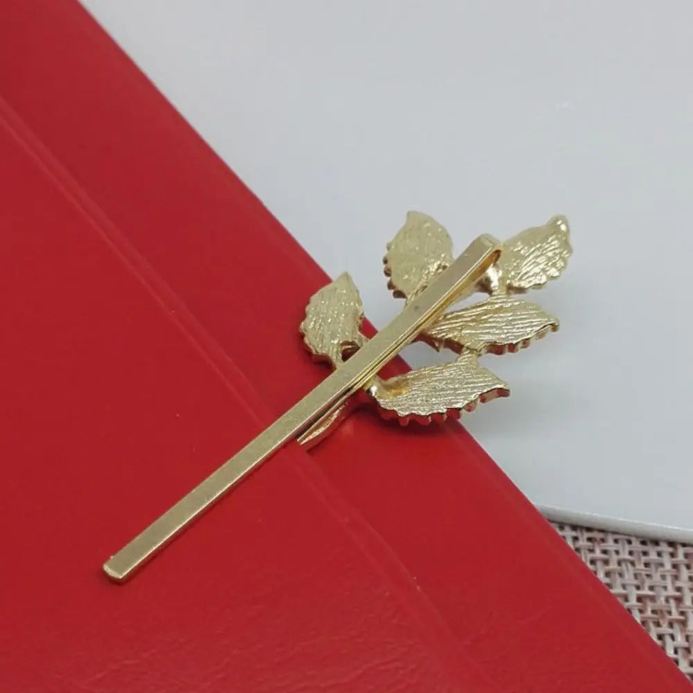Metal Leaf Hair Clip Barrette | Elegant Bridal Bobby Pin Hair Clip Barrette QXL