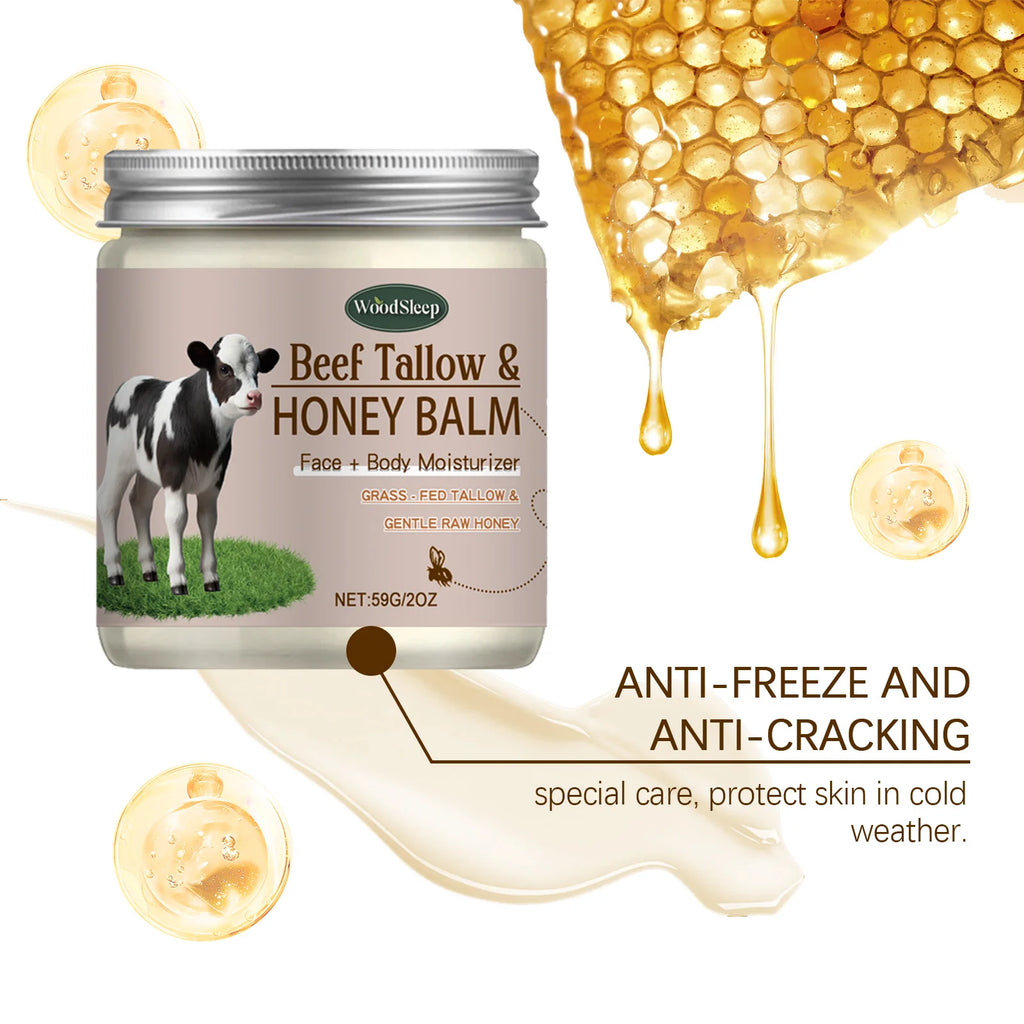 WOODSLEEP Shea Butter Tallow Honey Balm | Deep Moisturizer Moisturizing Body Cream QXL