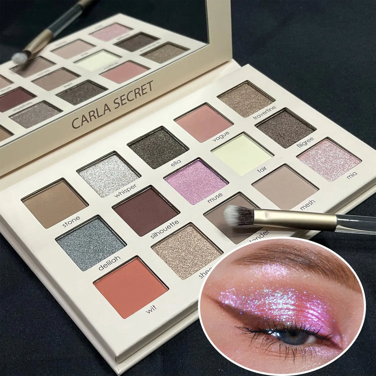 15-Color Eyeshadow Palette | Matte & Shimmer Milk Tea Tones Eyeshadow Palette QXL