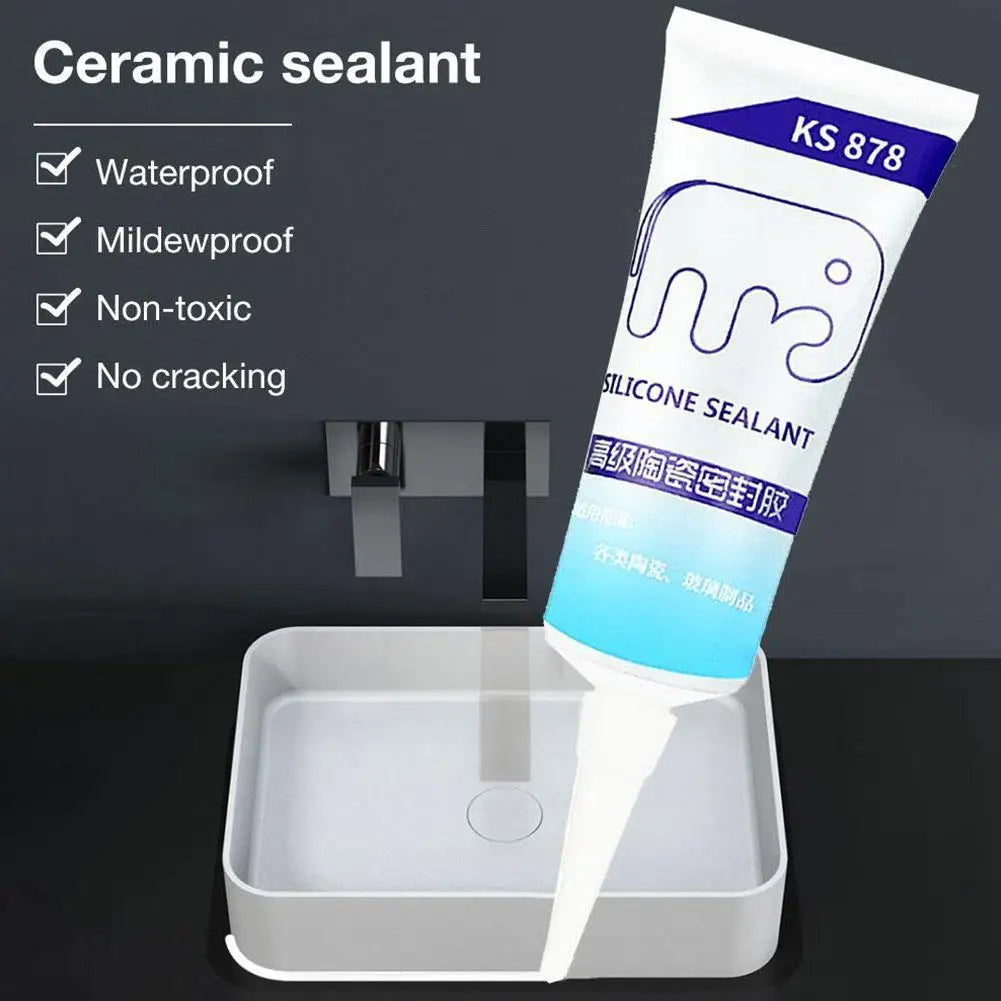120ml Waterproof Silicone Sealant | Fast-Dry Mould-Proof Caulk Silicone Sealant QXL