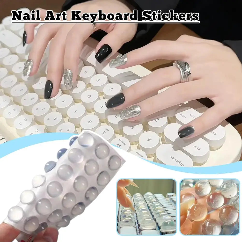 200-Pack Clear Silicone Keyboard Bump Dots | Nail-Friendly Keyboard Bump Dots QXL