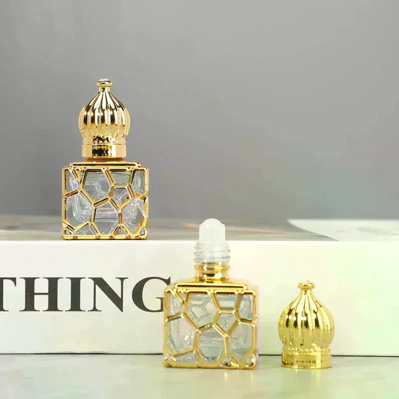 10ml Gold Cube Glass Perfume Bottle | Travel Atomizer Sprayer Perfume Atomizer Bottle QXL