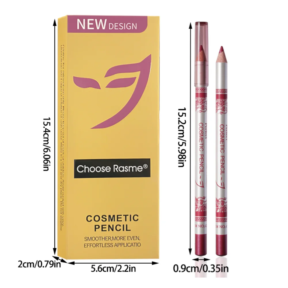 12-Pack 2-in-1 Eyeliner & Lip Pencil | 12 Colors Waterproof Eyeliner Pencil Set QXL