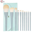 10-Piece Rainbow Makeup Brush Set | Soft Bristles & Storage Makeup Brush Set QXL blue