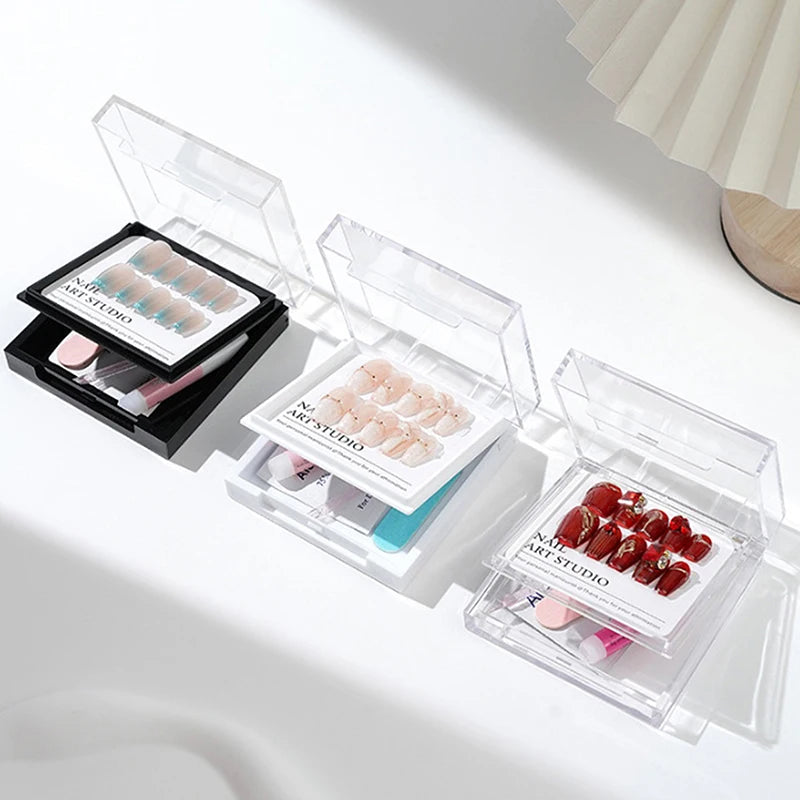 Double Layer Acrylic Press-On Nail Storage & Display Case Nail Storage Case QXL
