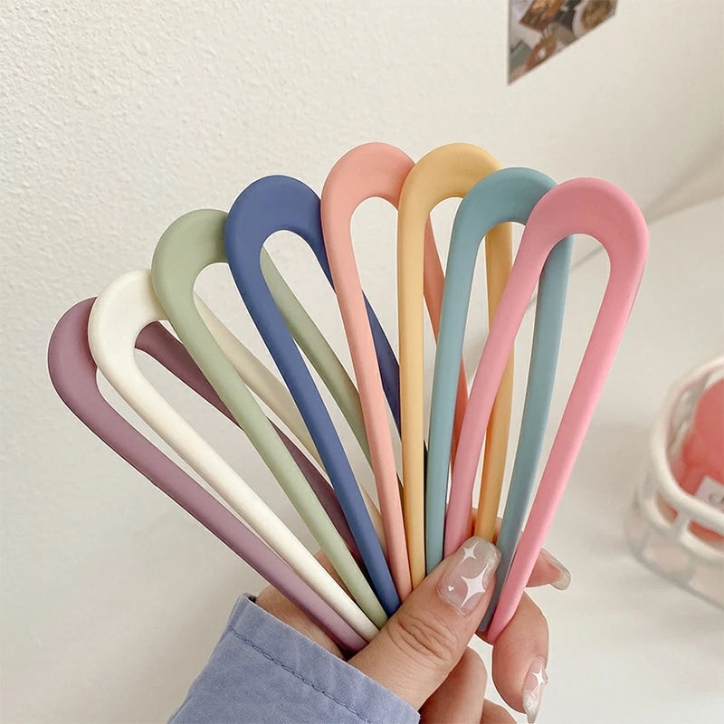 Korean Shell Hair Sticks & U-Shape Hairpins | Bun Maker Hair Stick Hairpin QXL