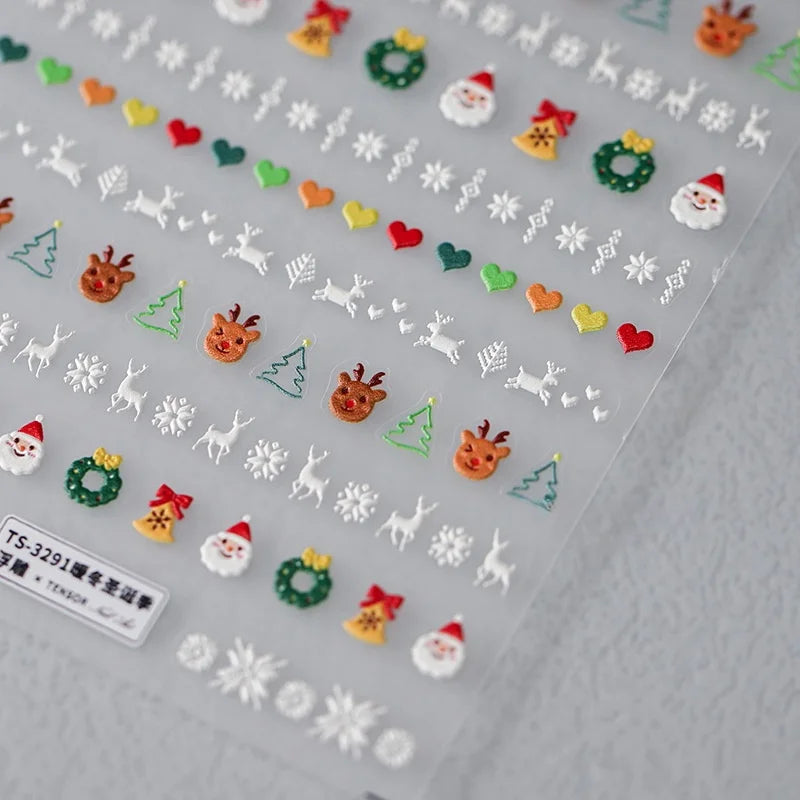 5D Anime Chibi Cartoon Nail Stickers | Embossed Self-Adhesive Nail Art Stickers QXL