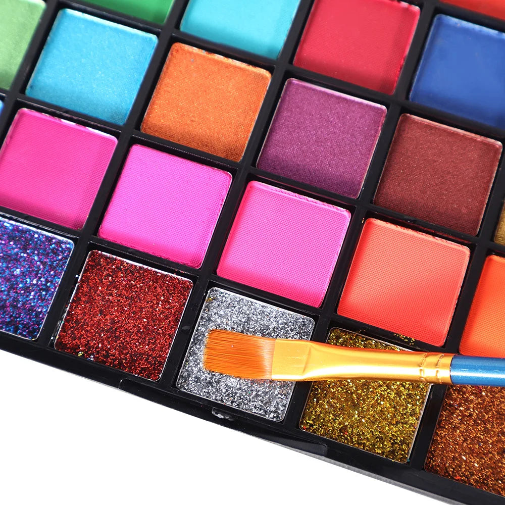 54-Color Neon UV Face & Body Paint Set – Water-Soluble Face & Body Paint QXL