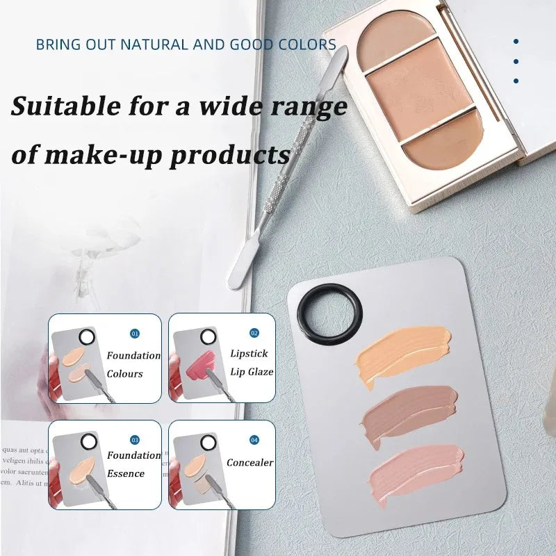 vvocci Flat Head Foundation Brush & Palette Mixing Spatula Makeup Brush Set QXL