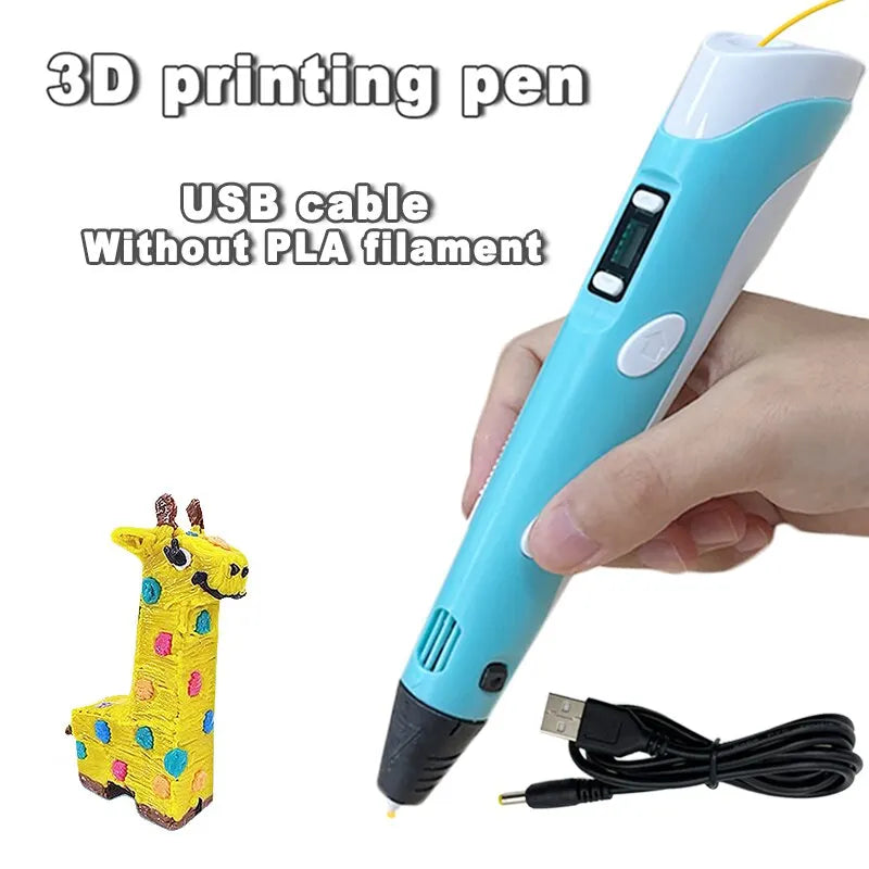 3D Printing Pen with LCD Screen | PLA DIY Art Toy for Kids 3D Drawing Pen QXL