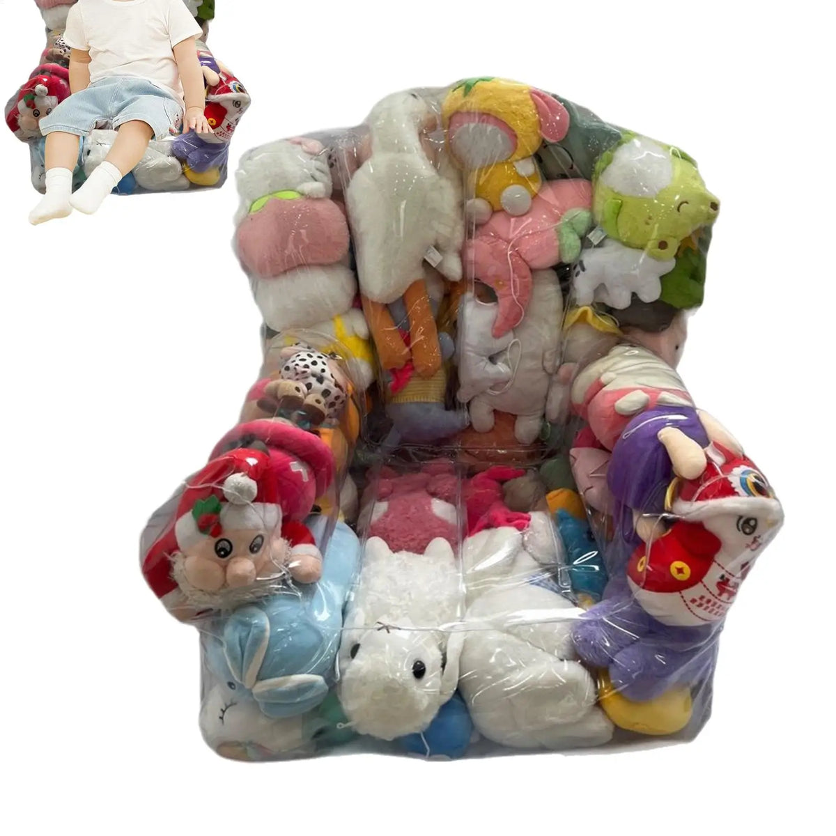 Clear Waterproof Bean Bag Toy Storage Bag with Zipper | PVC Toy Storage Bag QXL