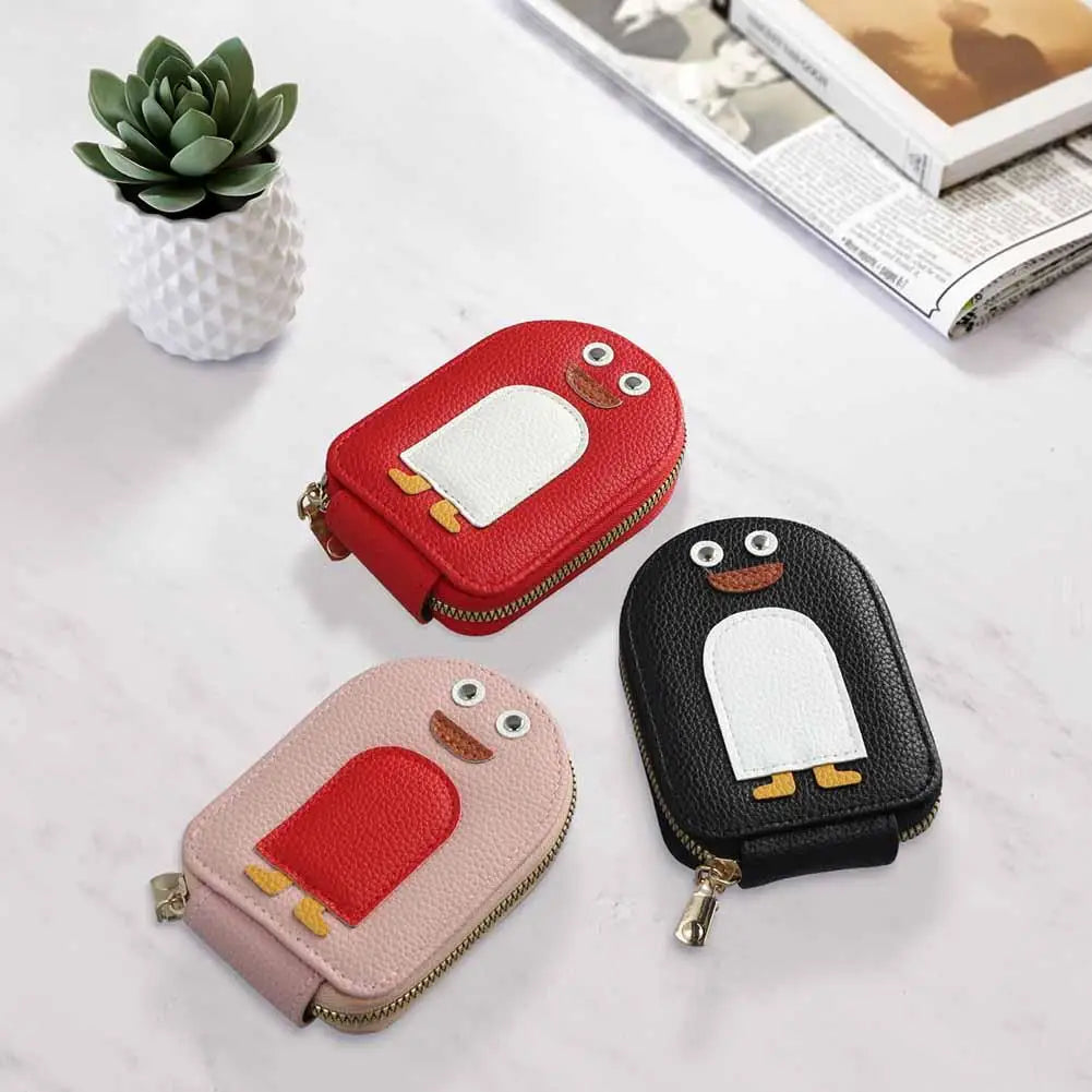 Cartoon Penguin Card Holder | PU Leather Accordion Wallet Card Holder Wallet QXL