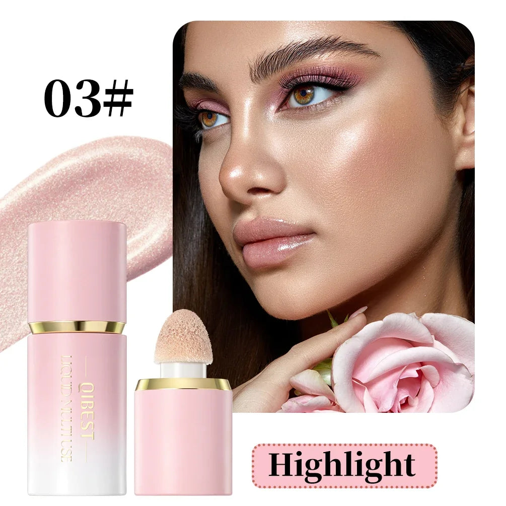 QiBest 3-in-1 Liquid Blush Highlighter & Contour Stick Liquid Blush Stick QXL 03