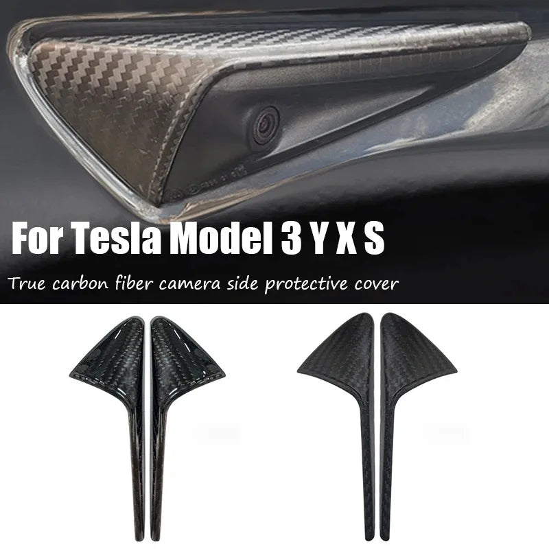 Carbon Fiber Fender Camera Cover for Tesla Model 3 S X Y Car Exterior Trim QXL