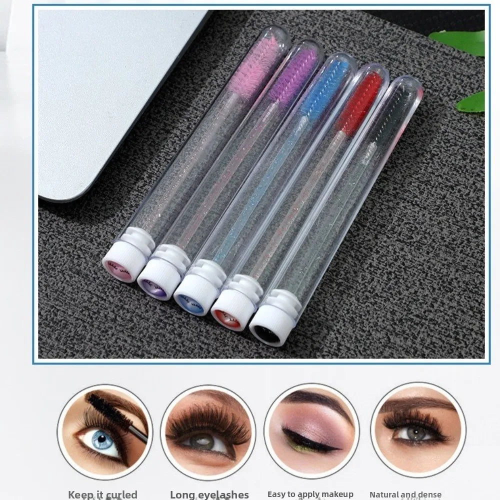 Reusable Sparkling Mascara Wand & Eyelash Brush in Tube Case Mascara Wand Brush QXL