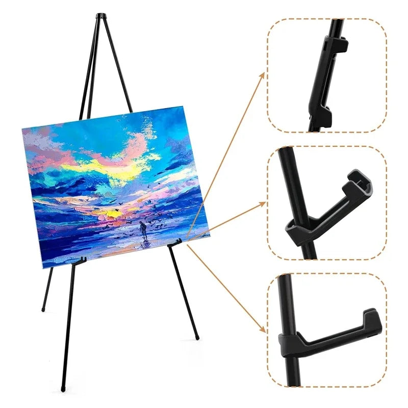 Foldable Metal Art Easel Stand with Clip | Adjustable 169cm Art Easel Stand QXL