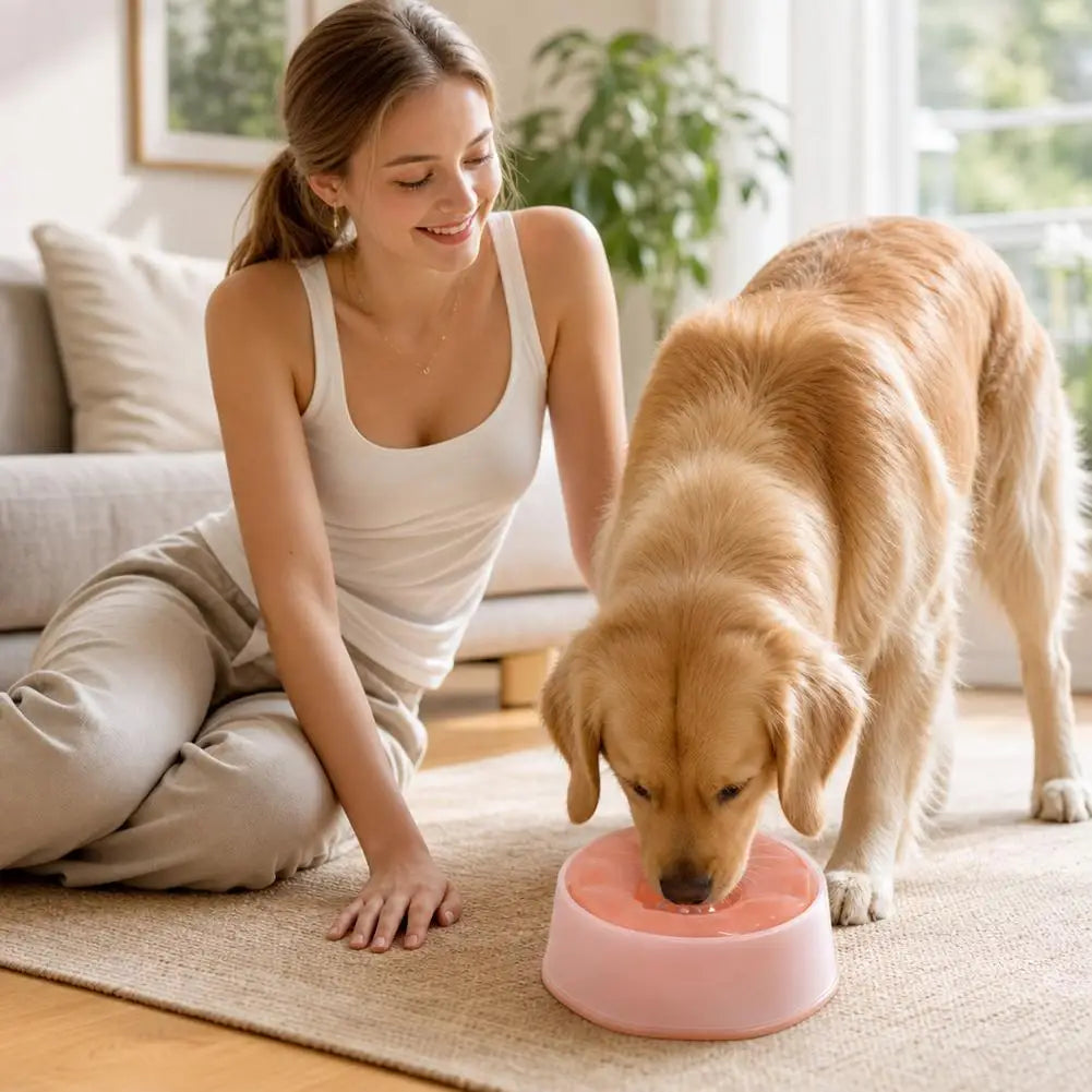 Floating Dog Water Bowl | Slow Feeder No-Slip Dispenser Pet Water Bowl QXL