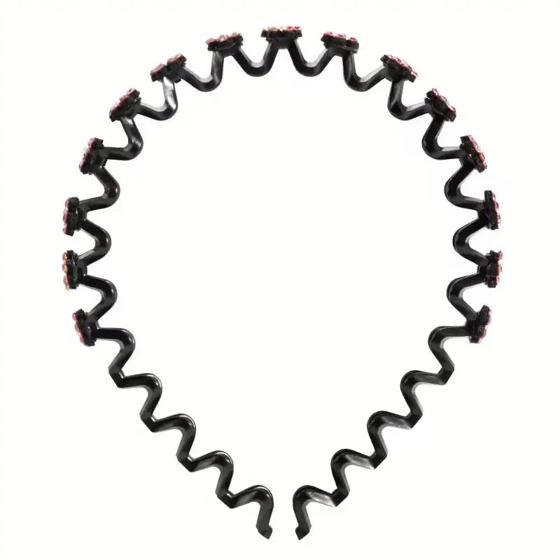Rhinestone Flower Headband – Non-Slip Women's Hair Hoop Rhinestone Hair Headband QXL