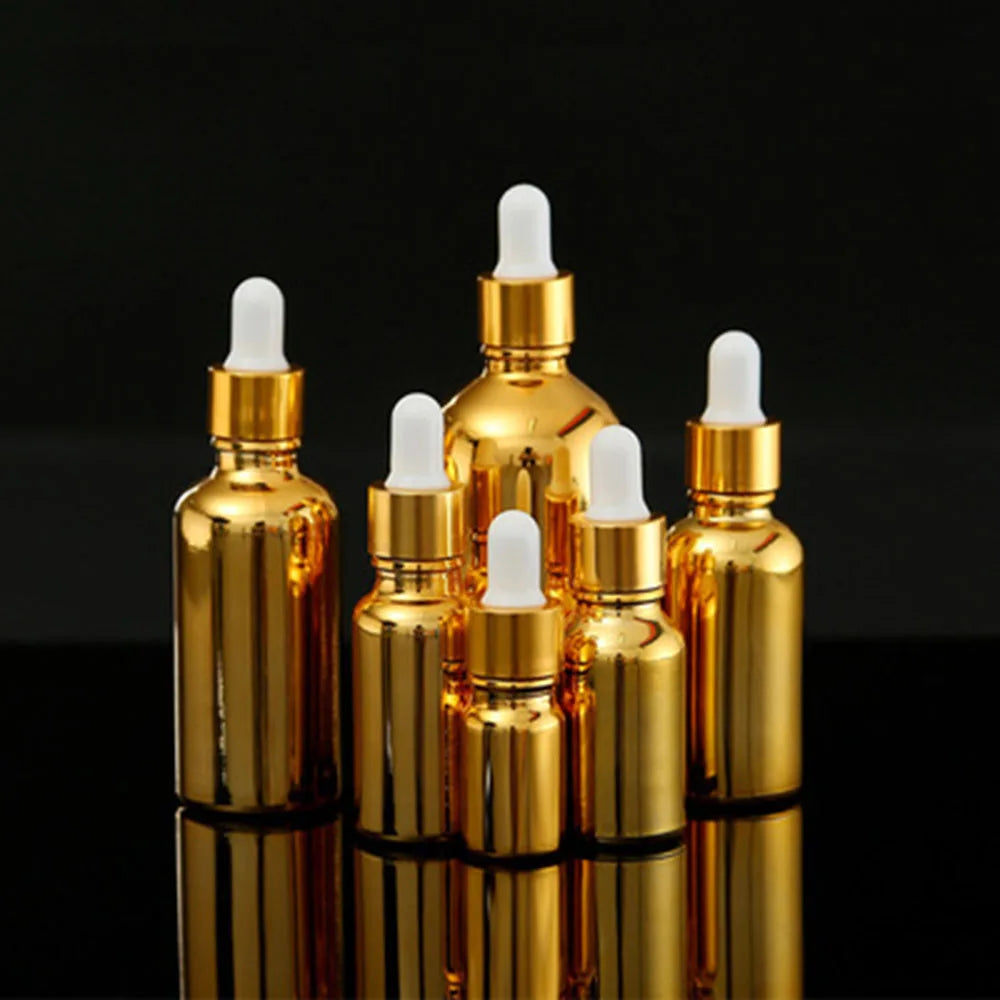 Gold-Plated Glass Refillable Bottle | Dropper Spray Lotion Refillable Glass Bottle QXL