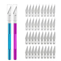 10-Pc Engraving Knife Kit + 40 Blades | Craft & PCB Repair Craft Knife Set QXL M264 BluePurple