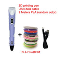 USB 3D Drawing Pen with 9M PLA Filament | Kids Art Gift 3D Drawing Pen QXL purple 9M PLA 9 Meter PLA consumables