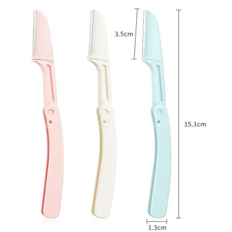 3-Pack Folding Eyebrow Razor & Facial Hair Trimmer Set Eyebrow Razor Set QXL 3Pcs