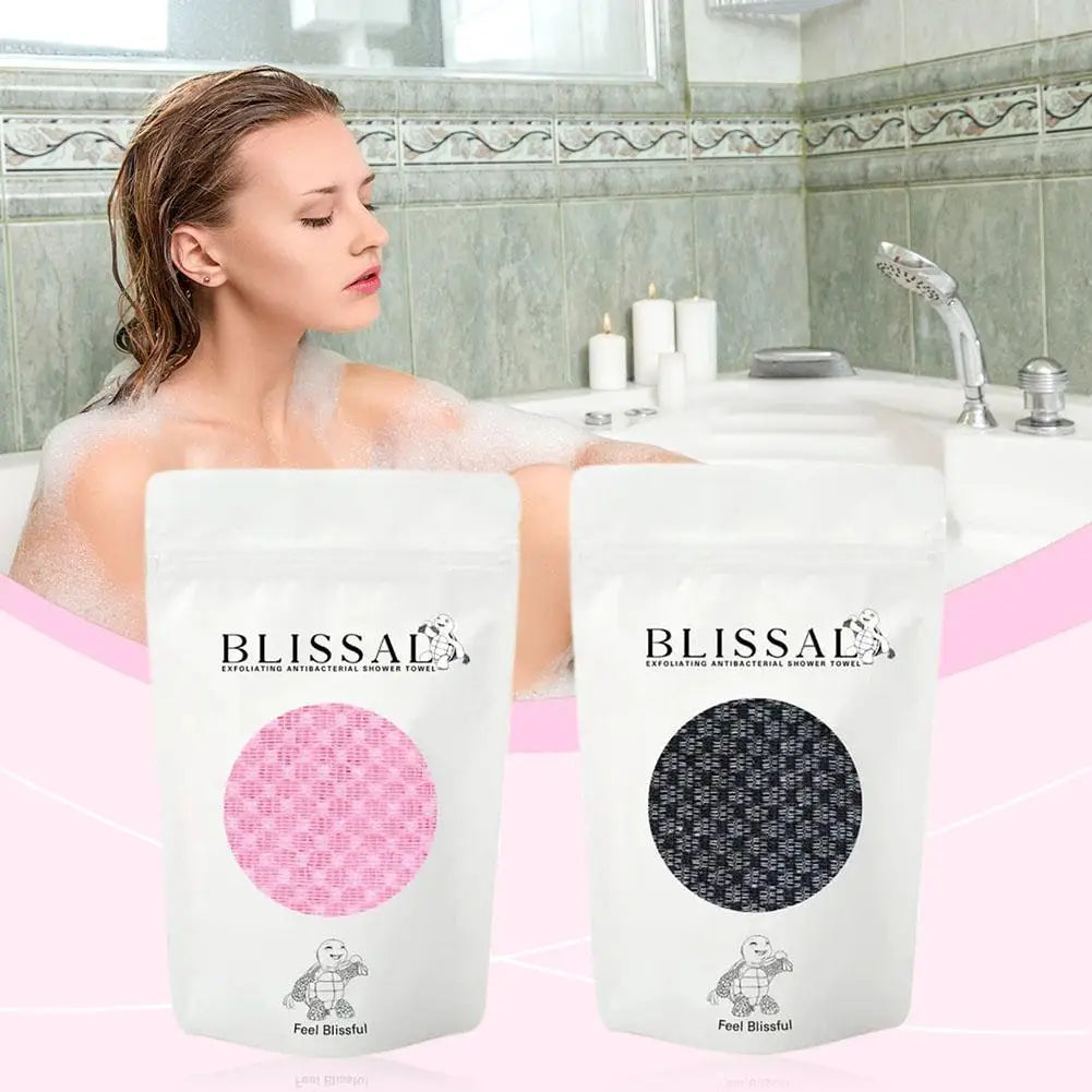 Dual-Sided Exfoliating Back Scrub Towel | Unisex Bath Strap Exfoliating Bath Towel QXL