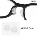 Silicone Anti-Slip Glasses Nose Pads – 5 Pairs, Self-Adhesive Eyewear Nose Pads QXL 7.5mm White