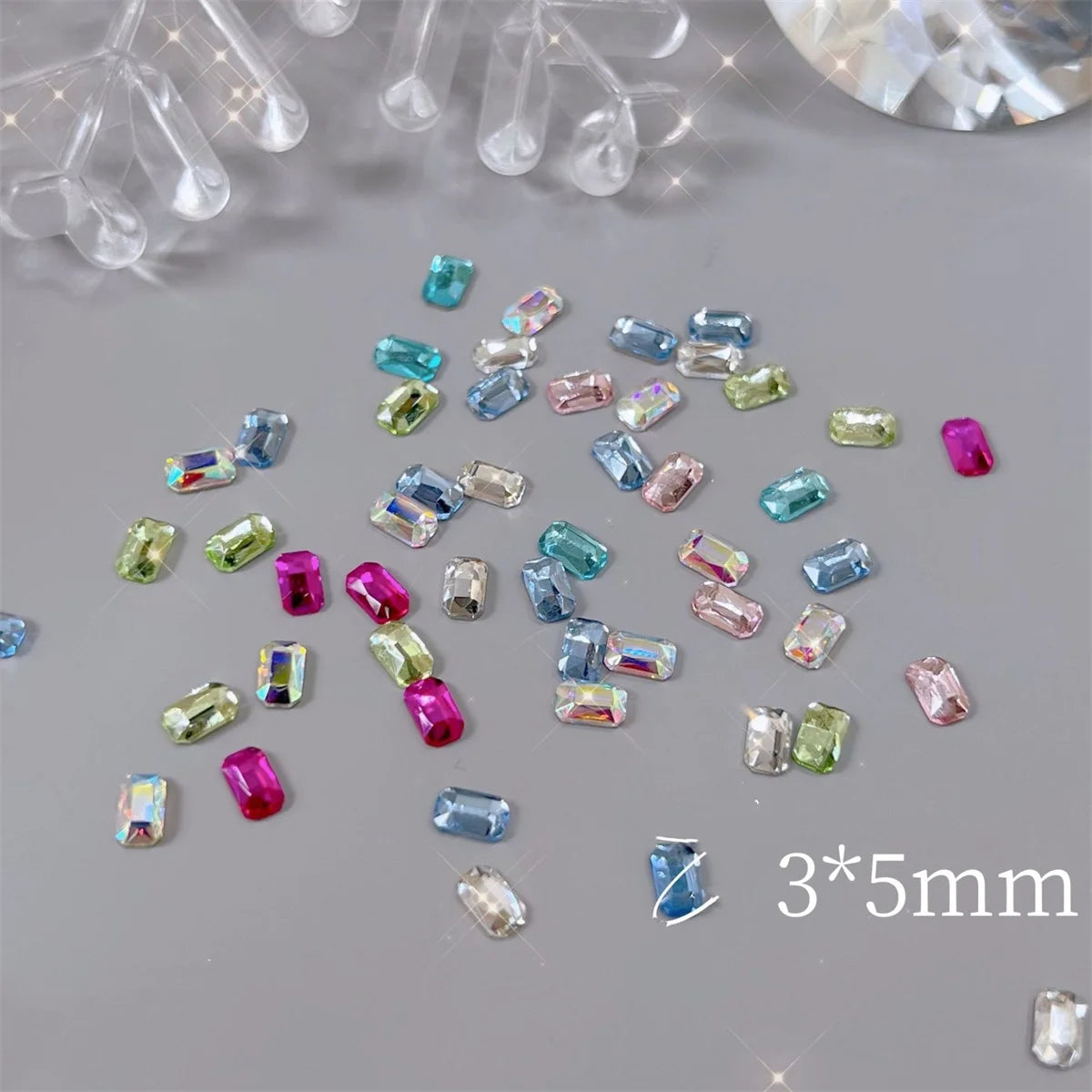 20-Pc 3D Kawaii Nail Charms | Heart Star Butterfly Rhinestones Nail Art Charms QXL