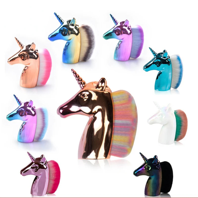 Unicorn Powder Blush Brush | Gradient Rainbow Makeup Tool Makeup Blush Brush QXL