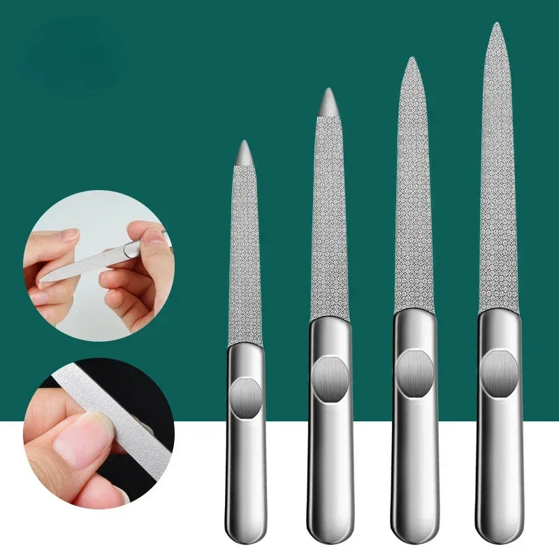 Double-Sided Stainless Steel Nail File | Manicure Buffer Nail File QXL