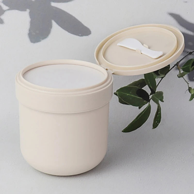 Refillable Cosmetic Jar with Spoon 300ml/400ml | Travel Pot Cosmetic Storage Jar QXL