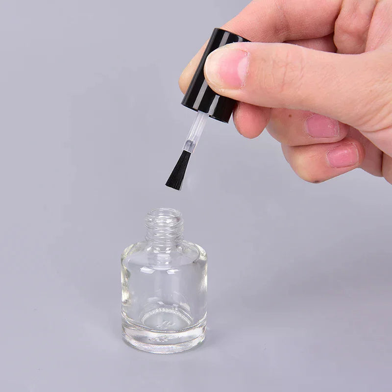 Empty Glass Nail Polish Bottle with Brush | 5ml 10ml 15ml Nail Polish Bottle QXL