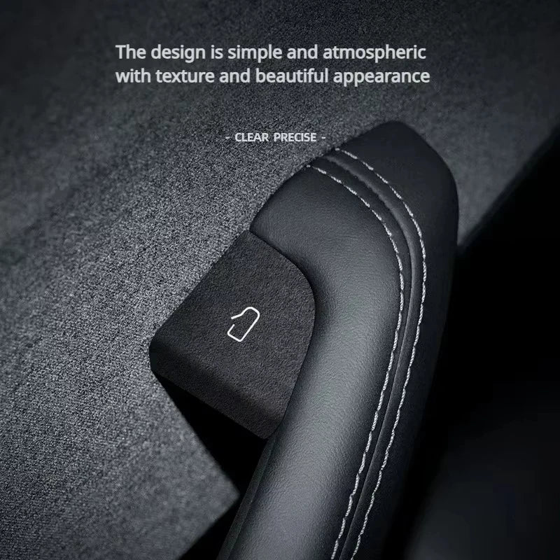 Alcantara Suede Door Switch Sticker – Tesla Model 3 Highland 2024 Car Interior Sticker QXL