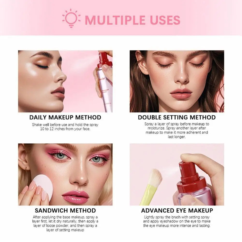 6-Color Matte Setting Powder & Waterproof Spray | Oil Control Loose Setting Powder QXL