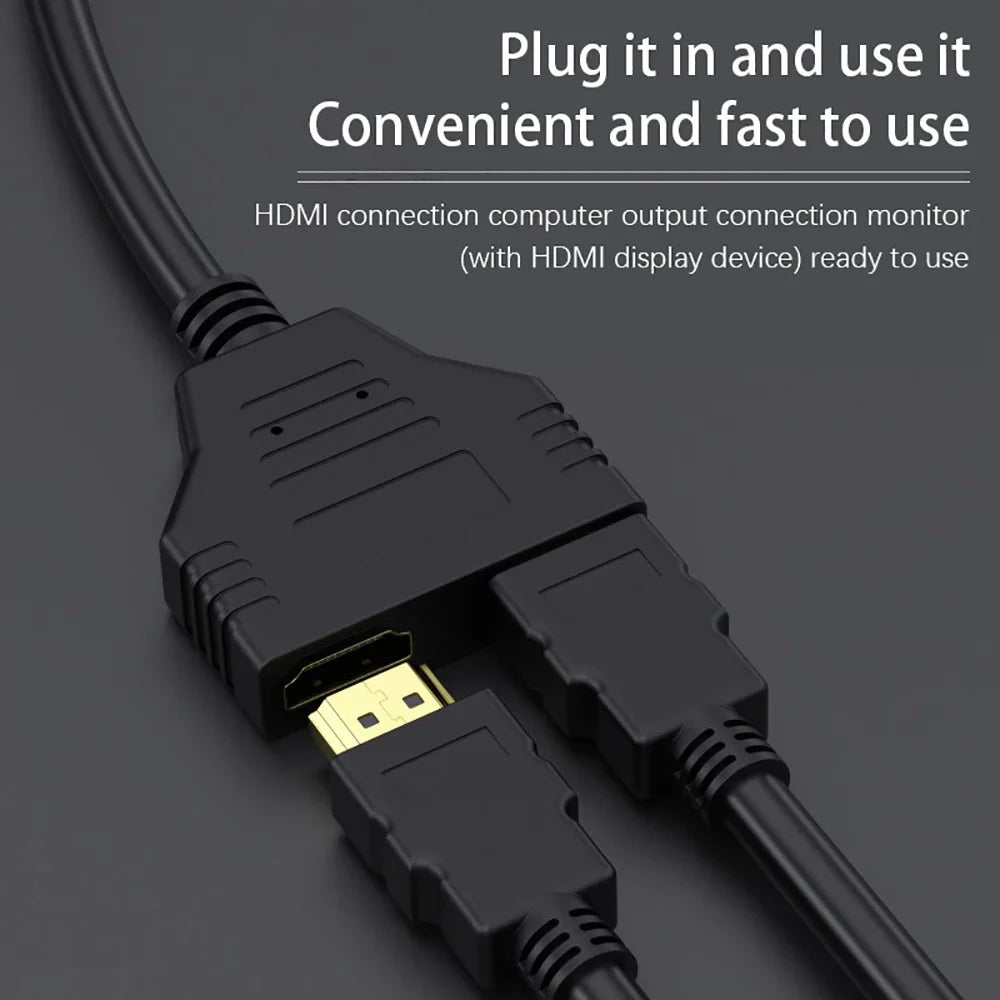 HDMI Splitter Cable 1 Male to 2 Female 30cm | 4K 3D ARC HDMI Splitter Cable QXL