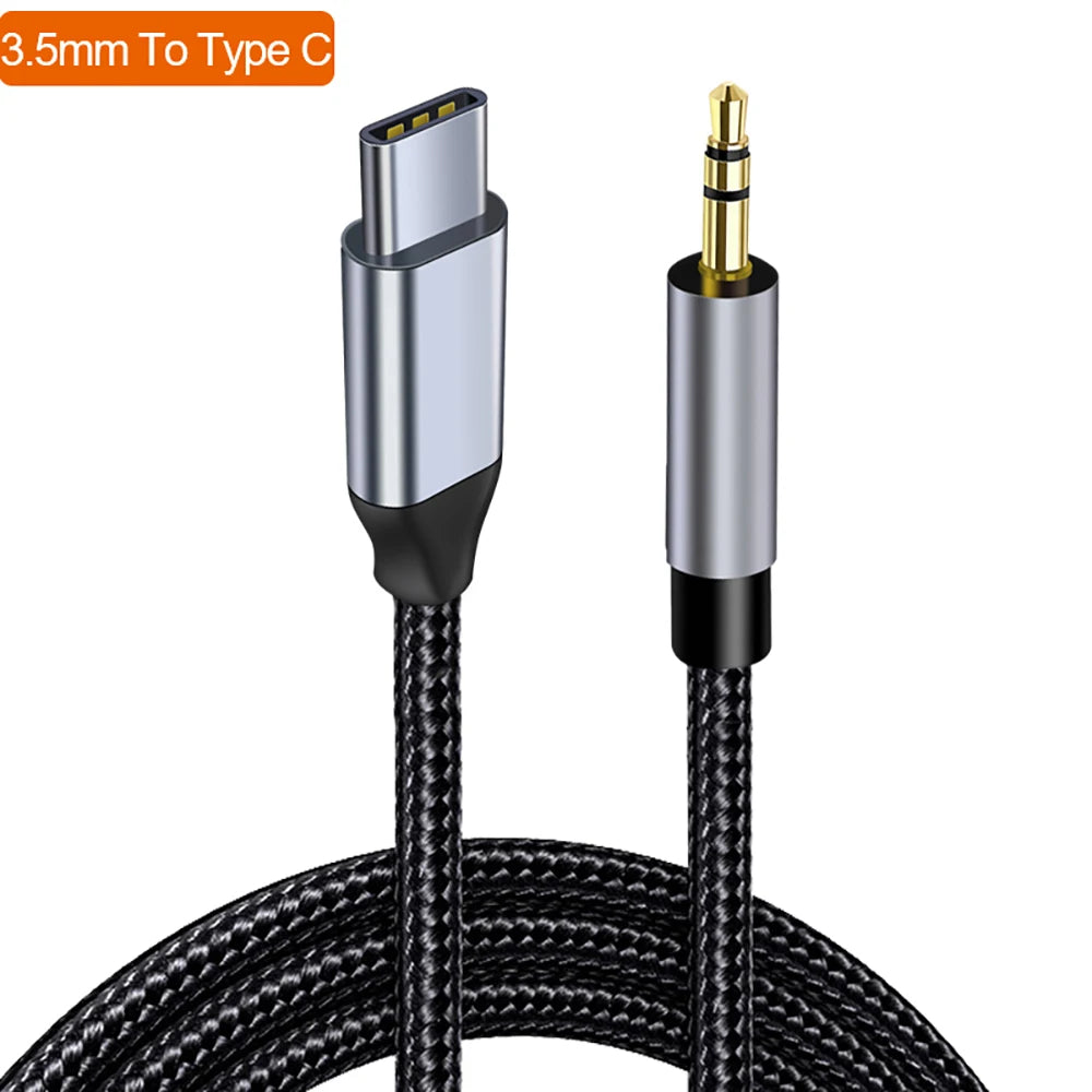 USB-C to 3.5mm AUX Audio Adapter Cable with DAC USB-C Audio Adapter QXL black 0.5m