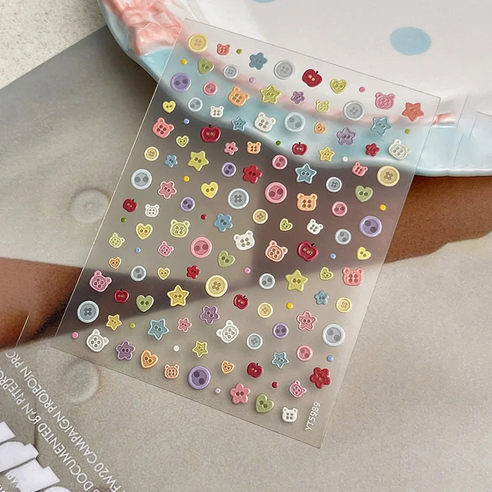 Kawaii 3D Nail Art Stickers | Cute Cartoon Self-Adhesive Decals Nail Art Stickers QXL Style 2