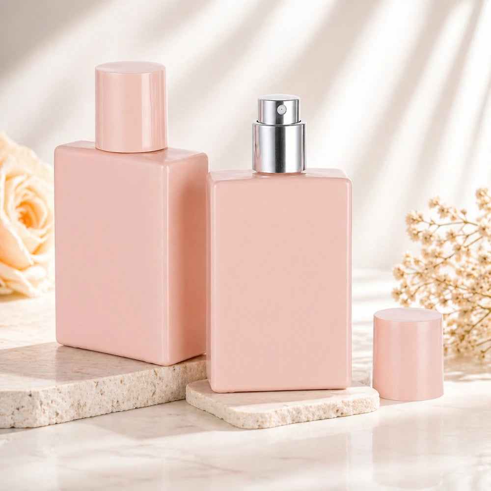 2-Pack Refillable Perfume Spray Bottles 1 oz | Pink & Silver Perfume Atomizer QXL Glass Pink 2PCS 30ml