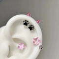 Cat Paw Devil Stud Earrings | Gothic Y2K Zinc Alloy Studs Stud Earrings QXL Default Title