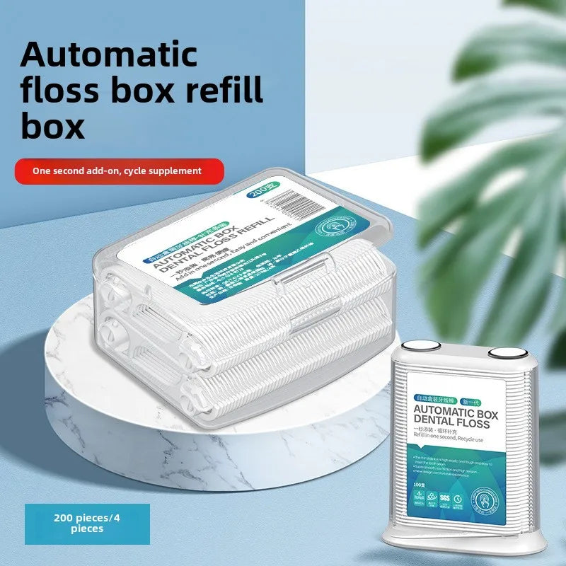 200-Pack Disposable Dental Floss Picks | Portable Storage Box Dental Floss Picks QXL