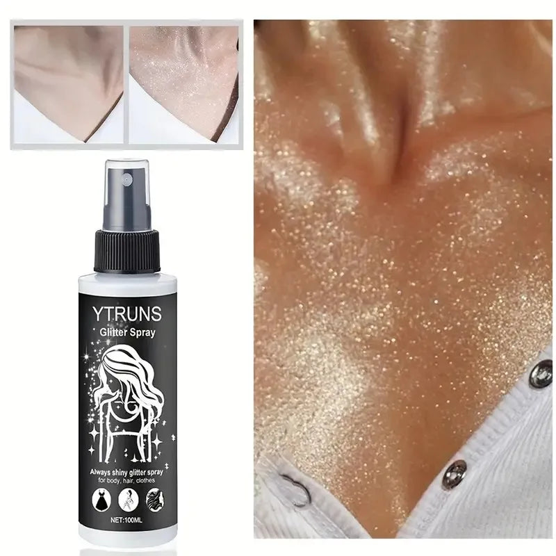 Quick-Dry Glitter Spray | Hair & Body Highlighter 100ml Body Glitter Spray QXL 1pcs 100ml