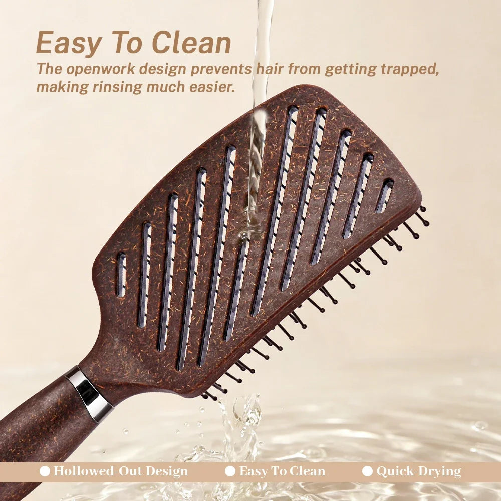 Hollow Out Anti-Static Hair Brush | All Hair Types Hair Brush QXL