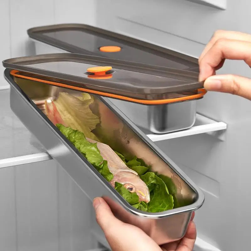 Stainless Steel Bacon & Food Storage Container with Lid Food Storage Container QXL