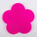 Silicone Flower Makeup Brush Cleaning Pad with Suction Cup Brush Cleaning Pad QXL Rose Red