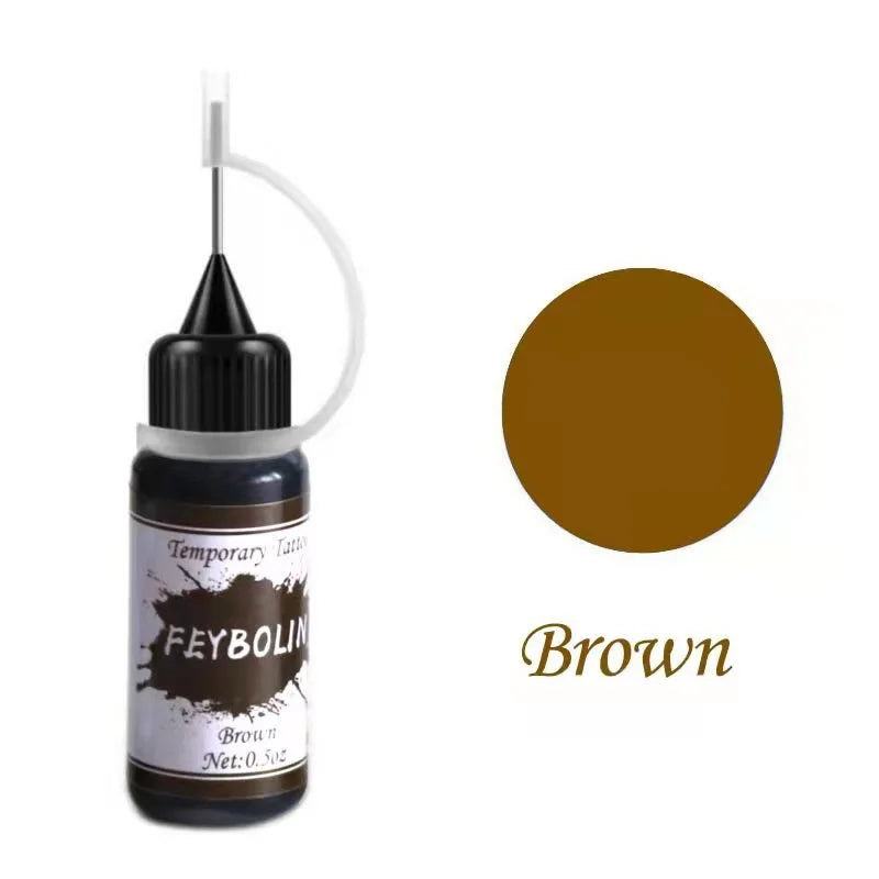 VERONNI Colored Tattoo Cream | Vibrant DIY Temporary Body Art Temporary Tattoo Cream QXL Brown