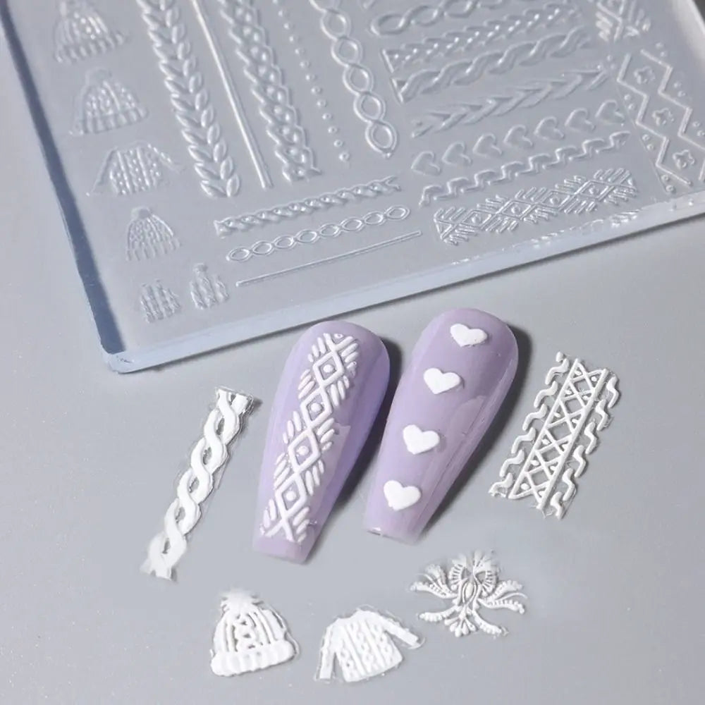3D Nail Art Silicone Mold | Snowflake Butterfly Gel Stencil Nail Art Mold QXL